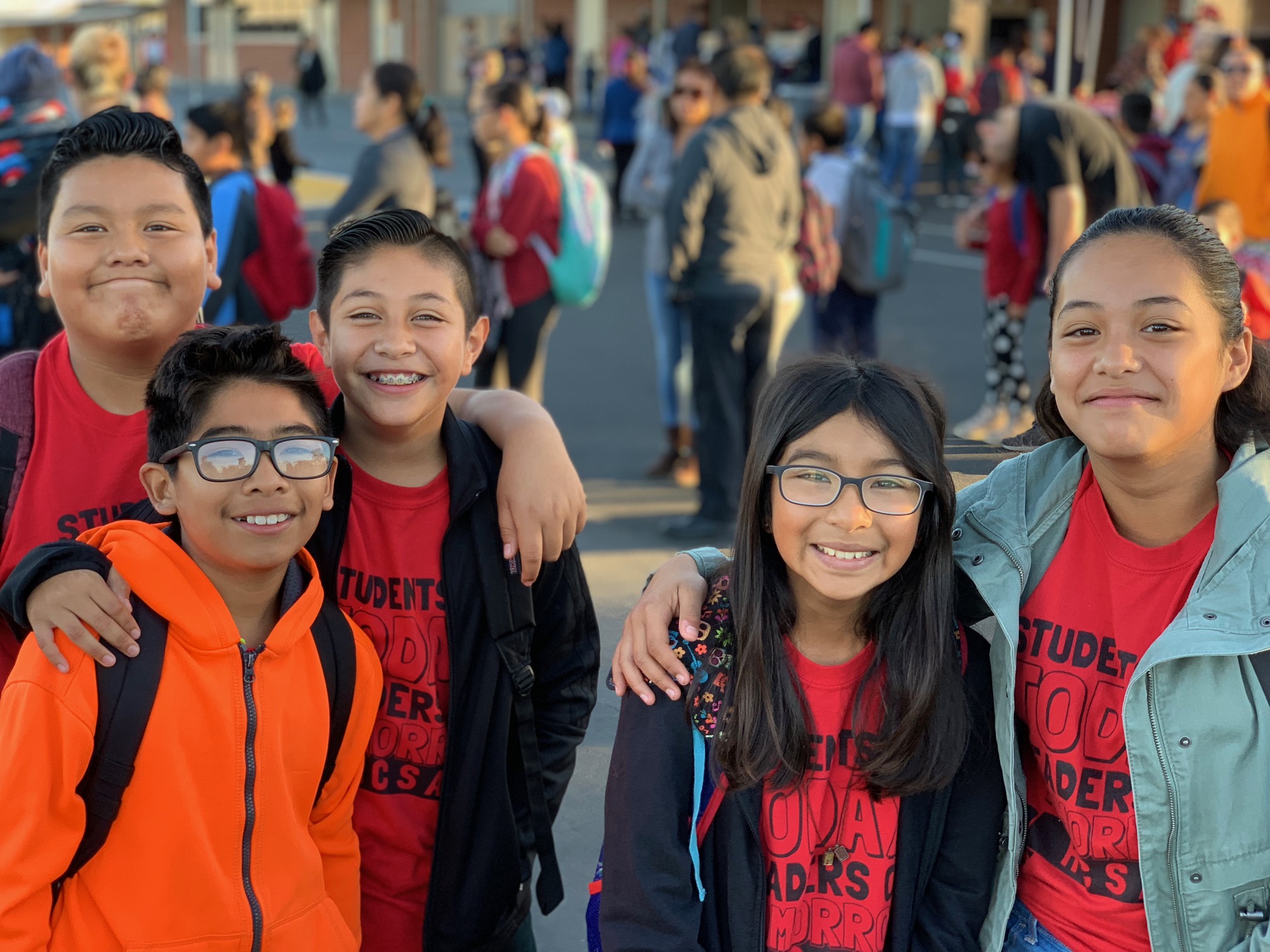 6th Grade students celebrating the launch of Heritage Computer Science Academy!